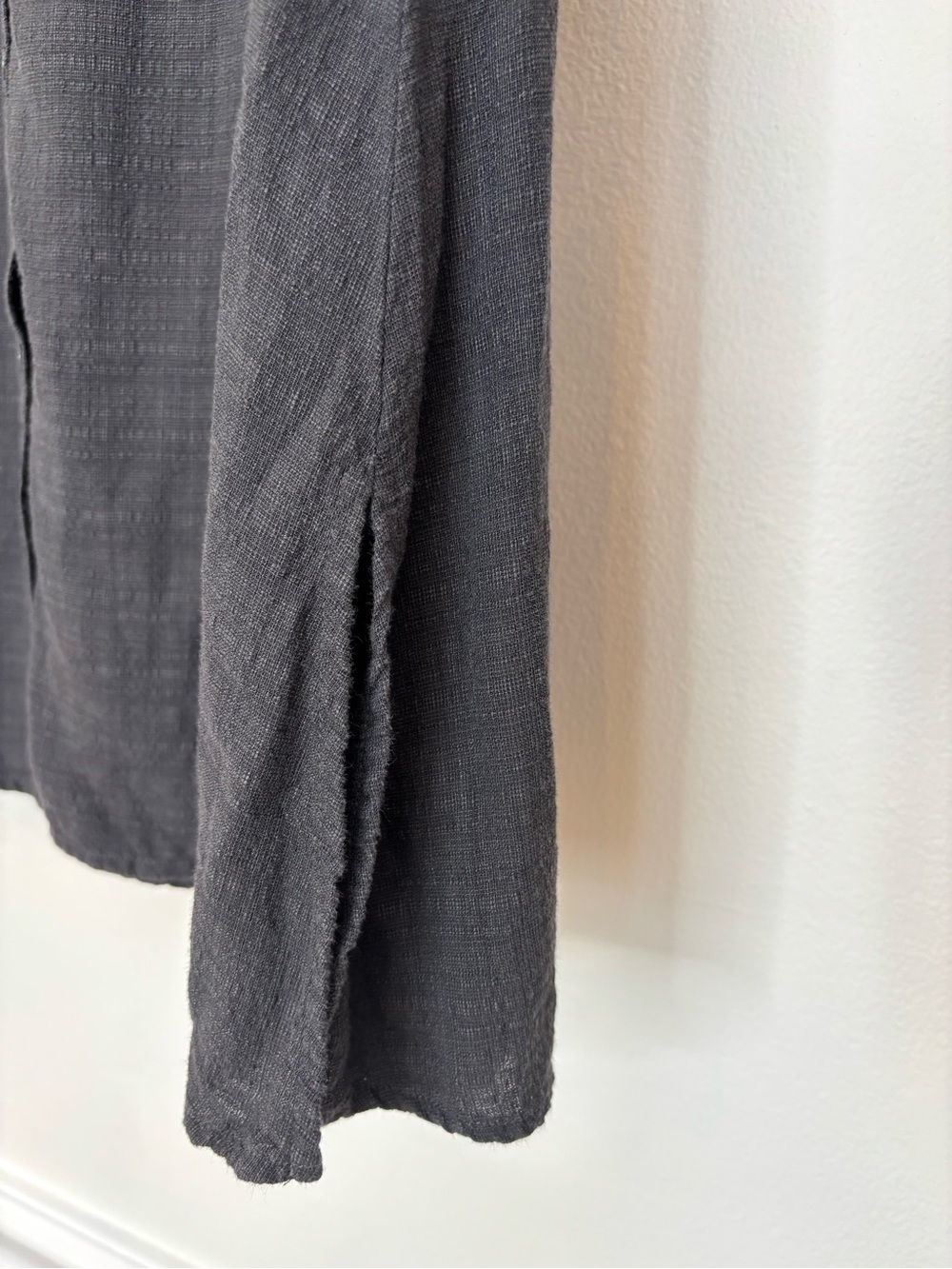 Eileen Fisher Textured Linen Blend Button Front Tunic Top Petite Small - Picture 7 of 10